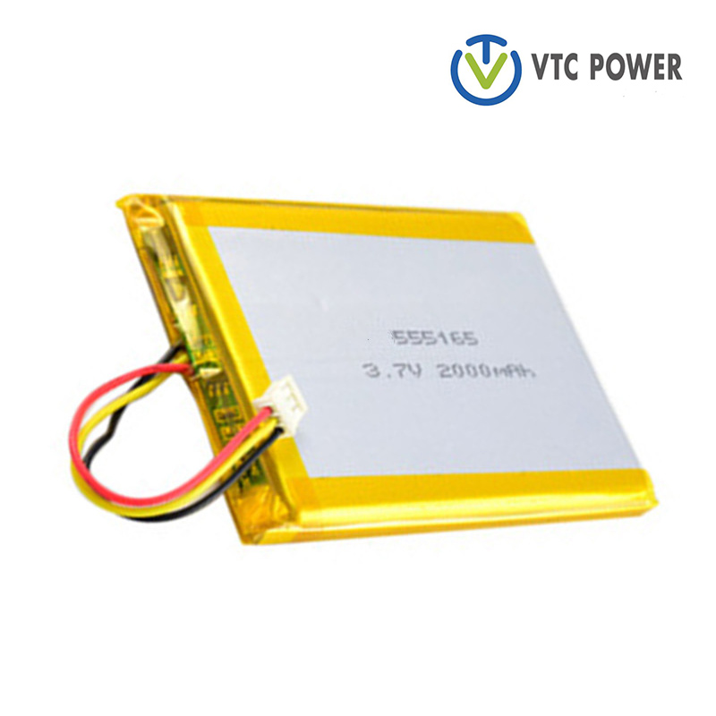 3.7V 555165 Battery ian Litiam In-athluchtaithe 2000mah